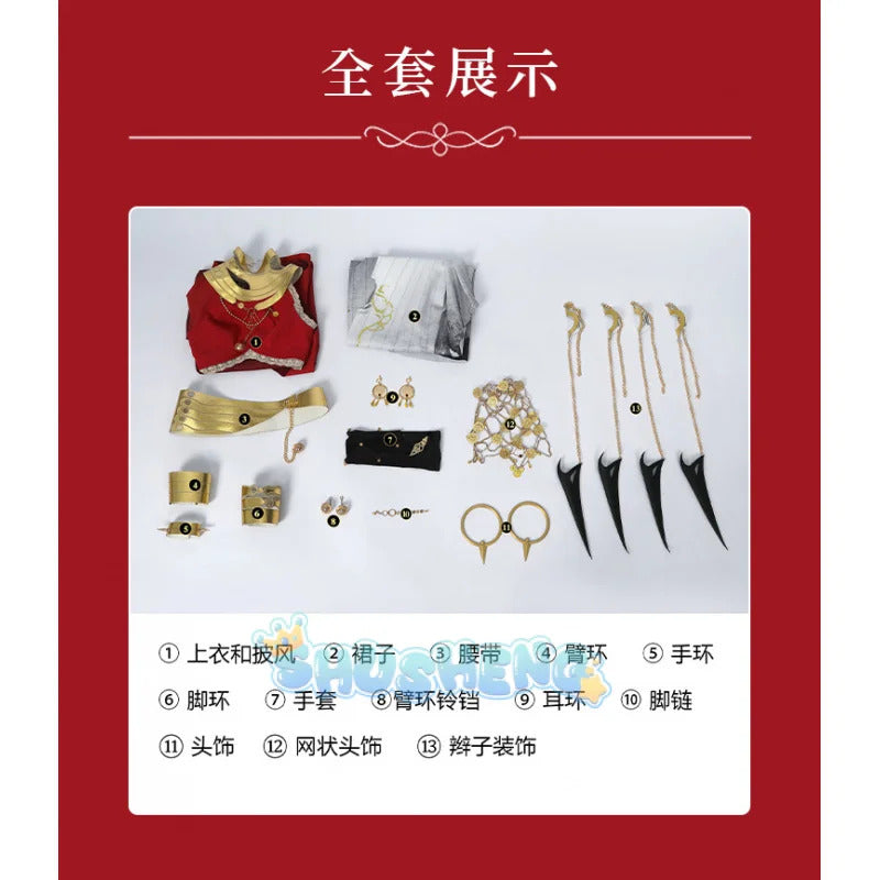 Game Path to Nowhere Hestia Cosplay Costume Cloak, armband, gloves, accessories and props Halloween party sexy Woman dress set