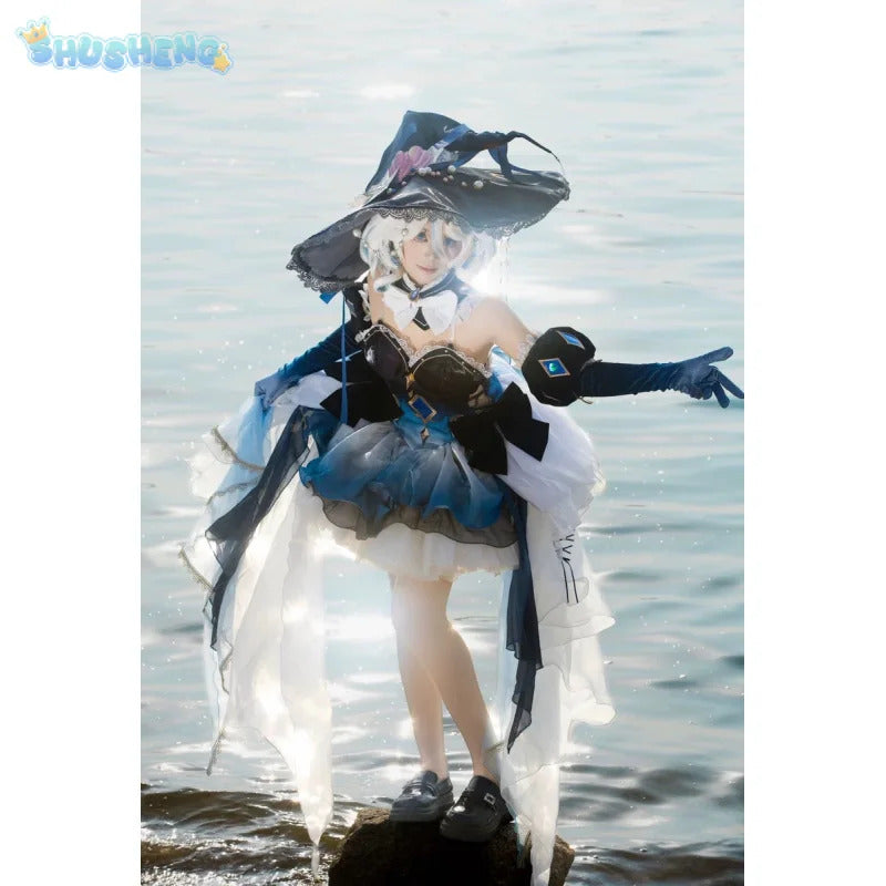 Focalors Genshin Impact Hydro Archon Cosplay Furina Costume Gorgeous Dress Female Wig Props Halloween Party Dress Complete Set
