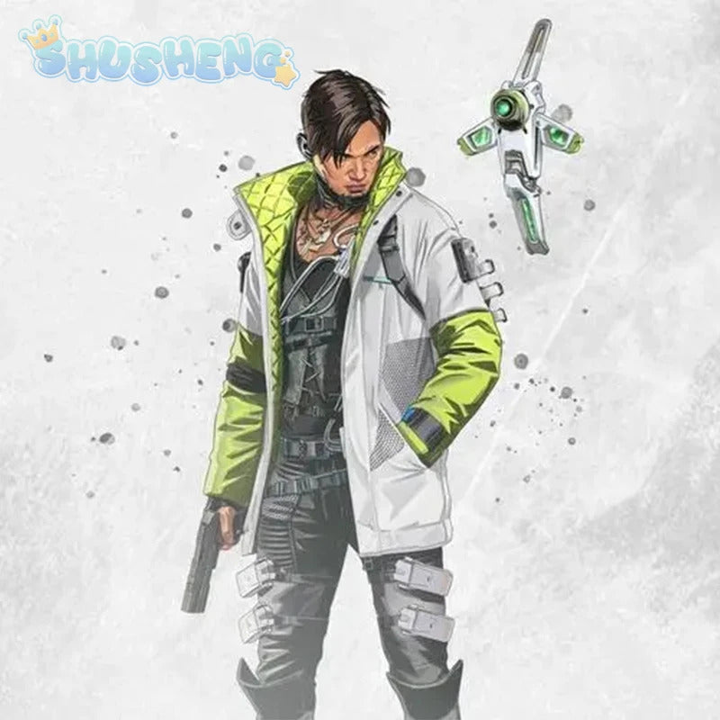 New Game Apex Legends Crypto Tae Joon Park Cosplay Costume Shoes, knee pads, props, Halloween party men's set complete set