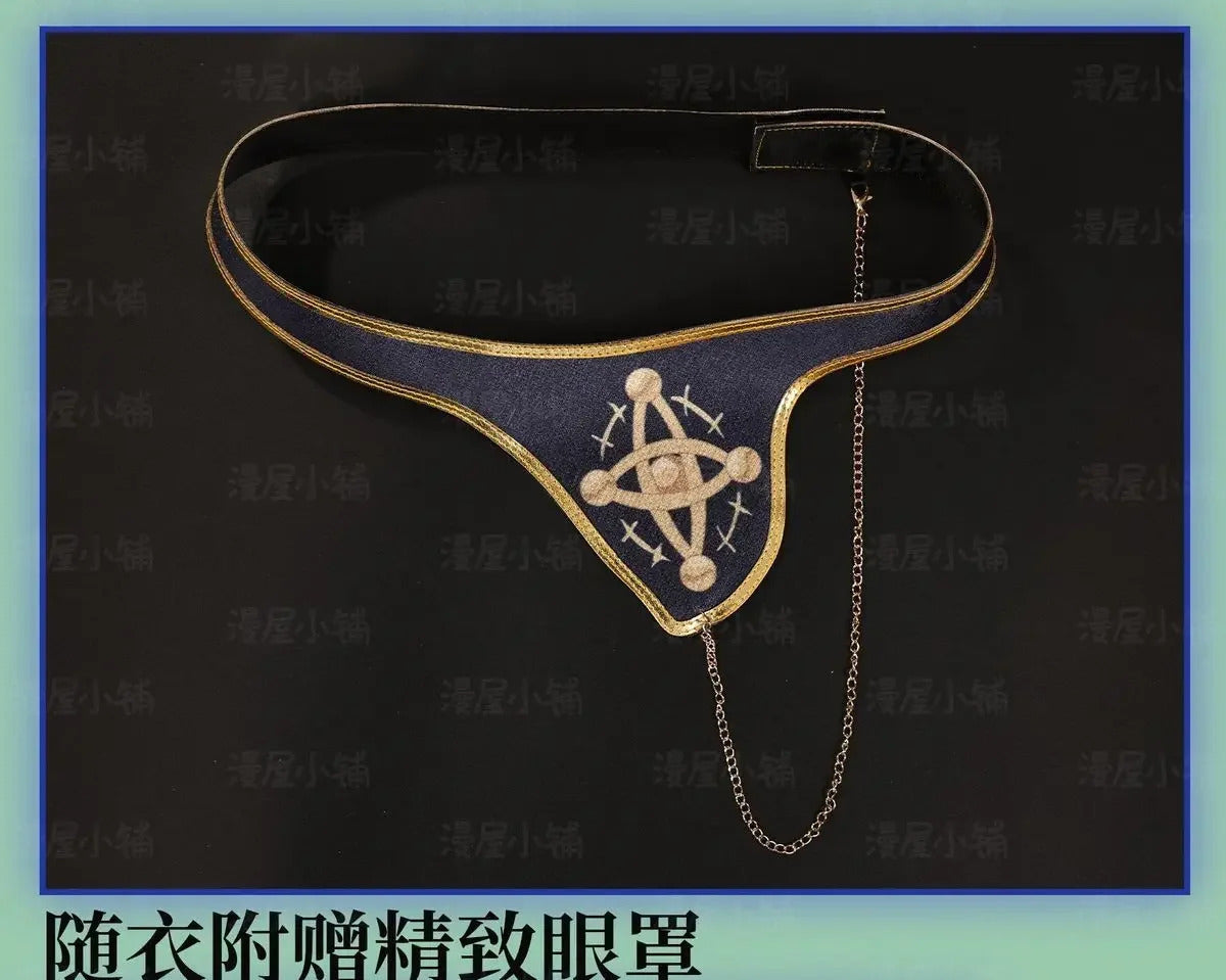 Shusheng-N Game Anaxagoras Honkai: Star Rail Cosplay Costume Halloween Carnival Handsome Coat Gloves Eye Mask Props Wig Men Uniform New Set
