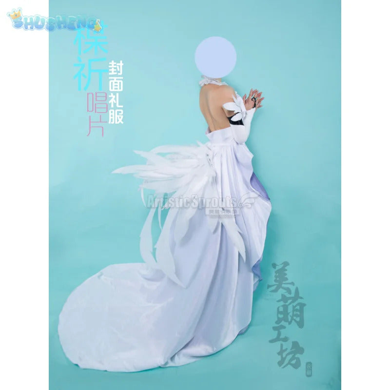Anime Guilty Crown Inori Yuzuriha Cosplay Costume Women's new elegant Halloween party dress wig accessories props uniform set