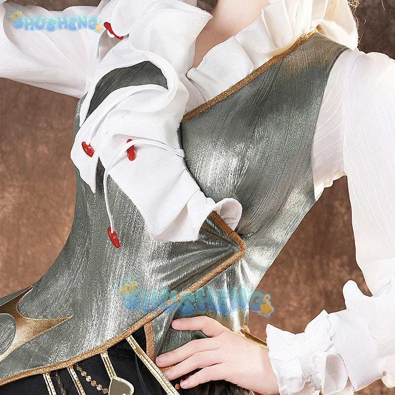 Reverse:1999 Melania Cosplay Costume Cosplay Costume Red and White Uniform Halloween Carnival Party Christmas Clothing