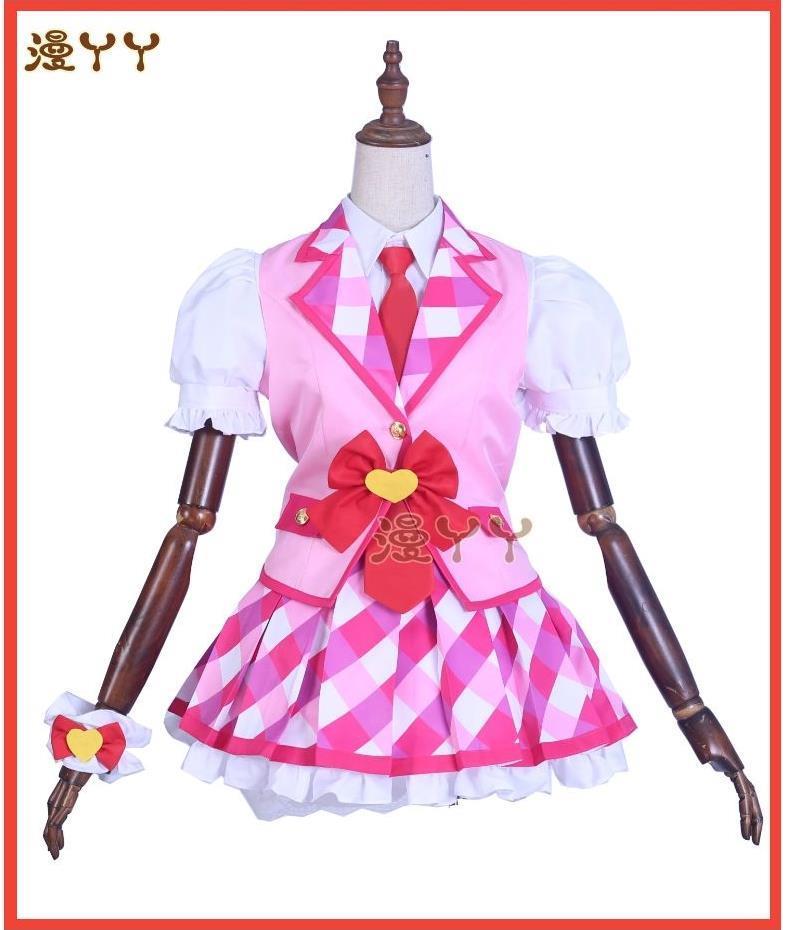 Aikatsu! Series Hoshimiya Ichigo Cosplay Costume Hair accessories tie accessories Halloween party pink cute Lolita uniform set