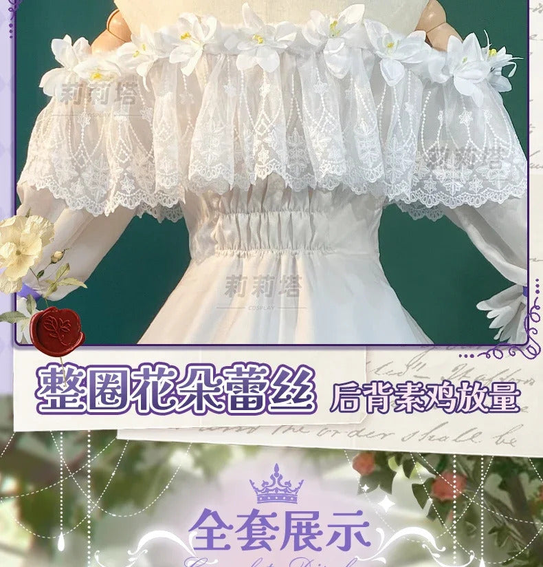 In stock Game Identity Ⅴ Vera Nair cospaly Perfumer Costume Sweet Lolita Princess Dress Hat Set Party Christmas Girl Uniform