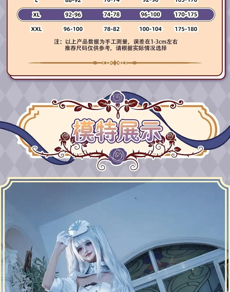 Shusheng-R Tokisaki Kurumi Nightmare Cosplay DATE A LIVE The White Queen Costume Halloween Party Lolita Dress Wig Props Women's Sweet Set