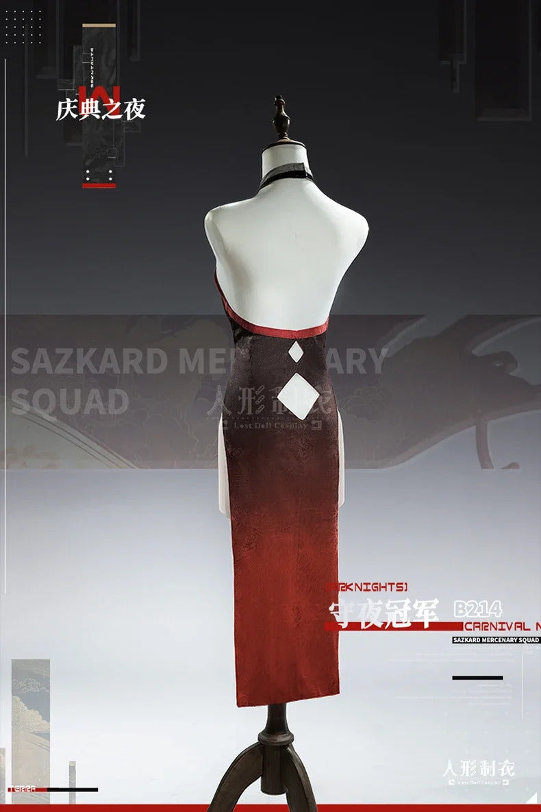 Arknights W's Qipao Skin Cosplay Costume Uniform Halloween Carnival Party Christmas Play Role Clothes Clothing for Women