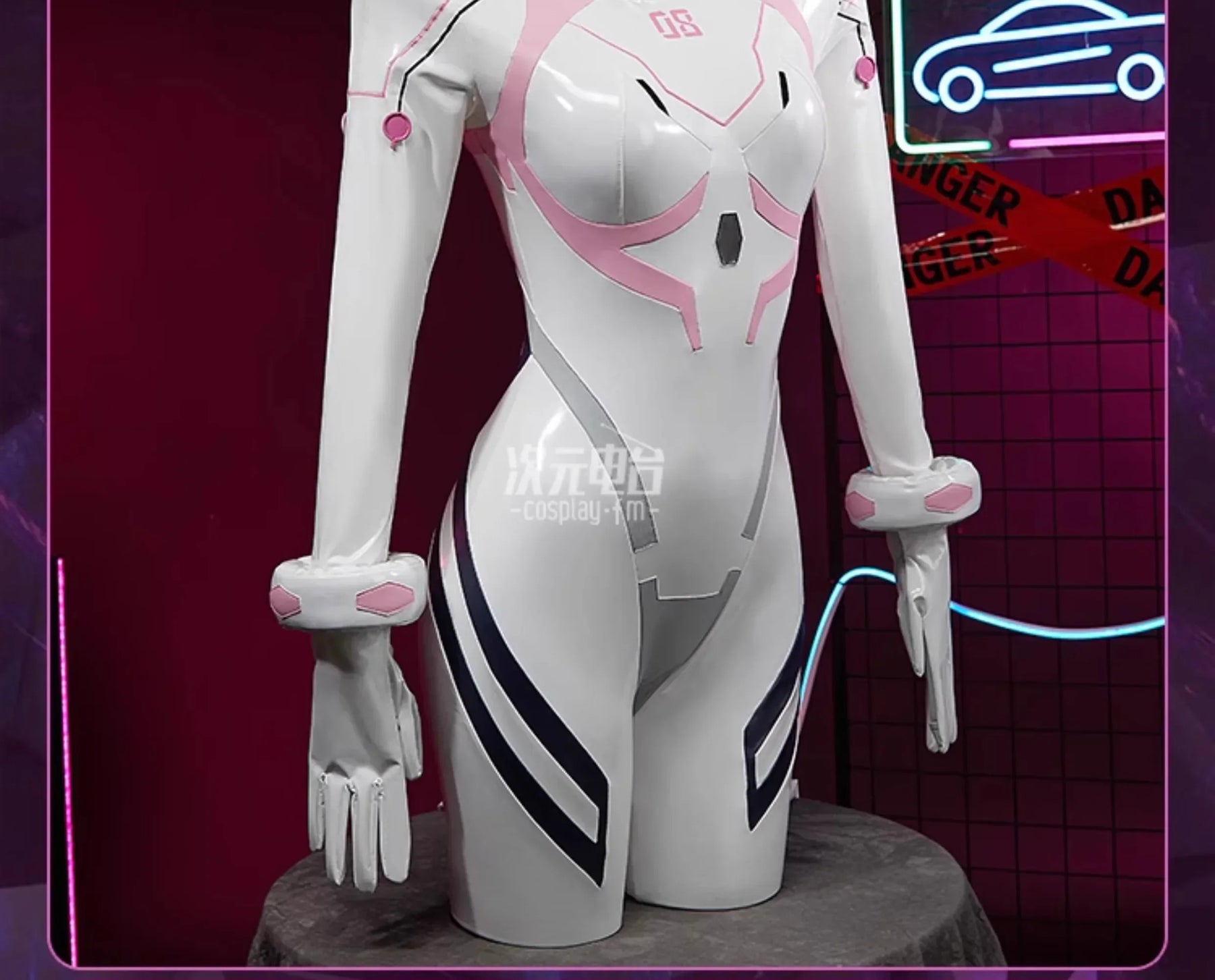 Mari Makinami Illustrious Anime EVA Cosplay Costume Women's sexy Halloween party leather jumpsuit gloves props wig uniform set