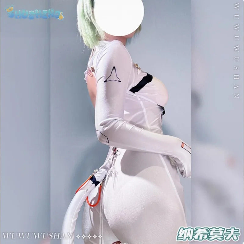 Game Azur Lane Admiral Nakhimov Cosplay Costume Women's sexy white tight fitting clothes tail props wig set Halloween uniform