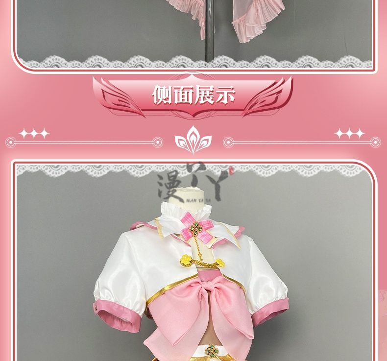 Virtual YouTuber Ace Taffy Cosplay Costume Dress Hat Bow Gloves Hairpin Shirt For Game Party Custom Made