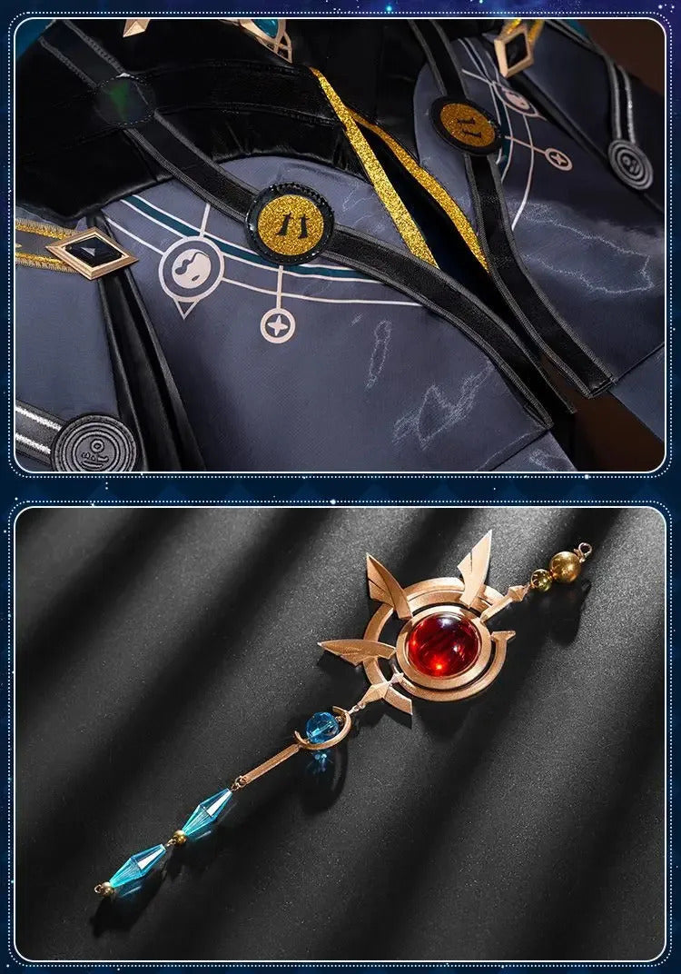 Honkai Star Rail Anaxa Cosplay Costume Uniform Earrings Anaxagoras Grove of Epiphany Amphoreus Halloween Party for Women Men