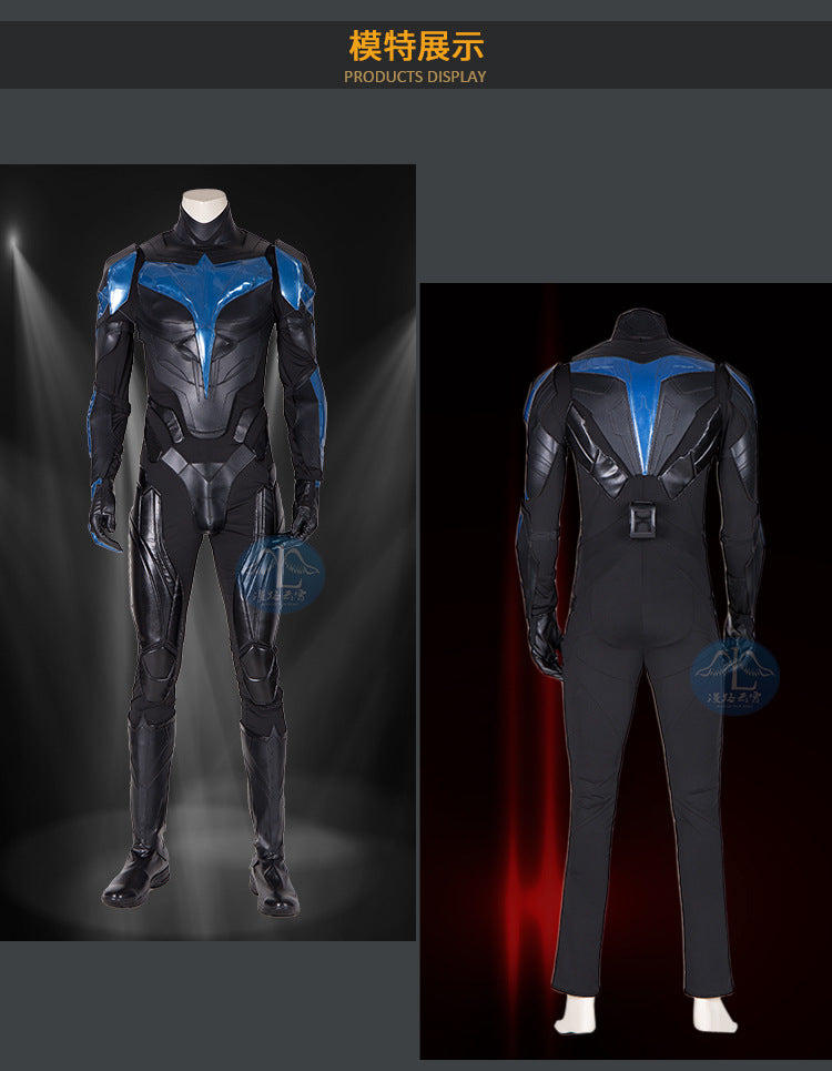 Titans Nightwing Cosplay Costume Carnival Halloween Cosplay Dick Grayson Jumpsuit Superhero Robin Outfit Fancy Men Costume