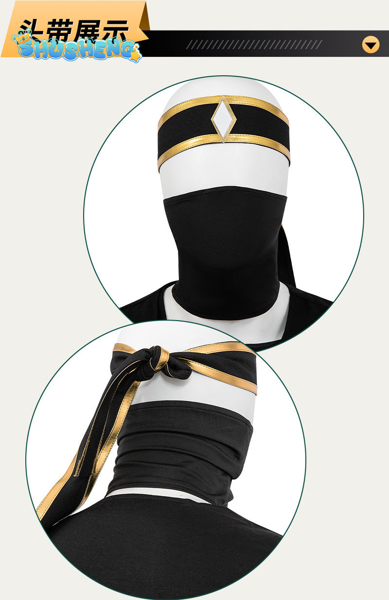 New Fantasia Power Samurai Rangers Cosplay Costume Morpher Mighty Morphin Black Set Custom Made