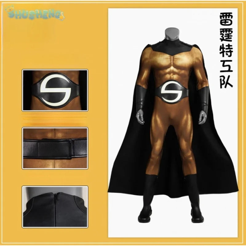 Movie Sentry Robert Reynolds Cosplay Thunder cos bolts Costume Jumpsuit waist cover cloak hand guard set Halloween Man uniform