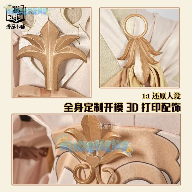 Honkai Star Rail Aglaea Cosplay Costume Wig Dress Headwear Amphoreus The Goldweaver Carnival Halloween Party Women Props