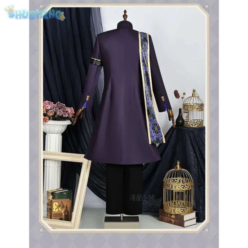 Shusheng-N Genshin Impact Cyno Cosplay Radiant Night Banquet Costume Coat pants belt necklace prop set Halloween fashion Cyno Men uniform