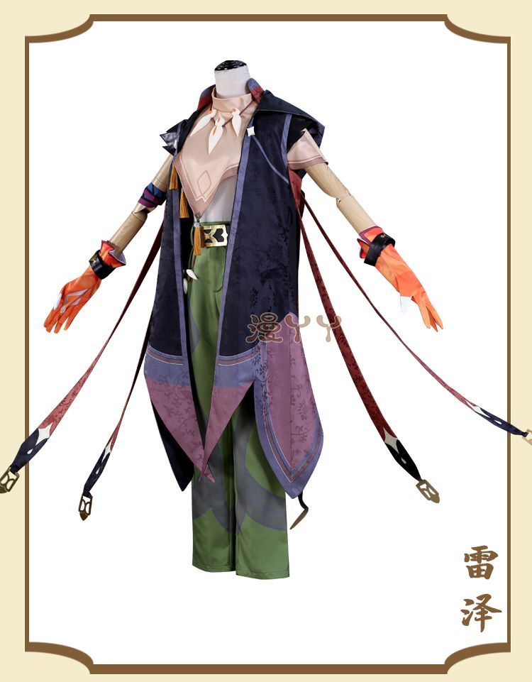 Anime Game Genshin Impact Razor Genshin Cosplay Costume Necklace Uniform Anime Halloween Party Outfit Full Sets