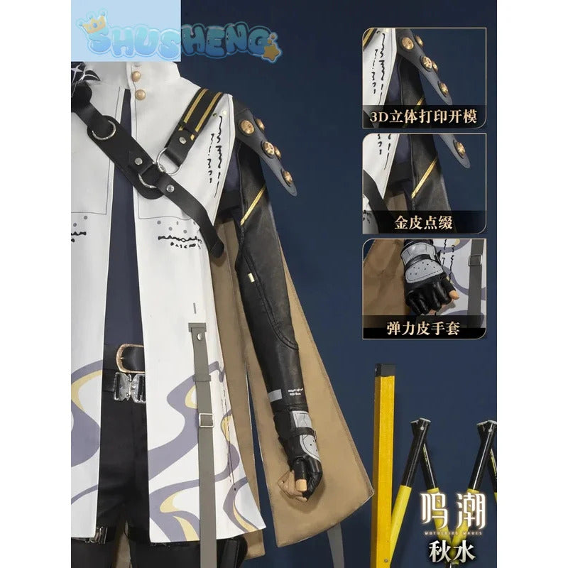Wuthering Waves Aalto Intelligence Merchant Cosplay Costume Fashionable Handsome Accessories Props Halloween Party Men Uniform
