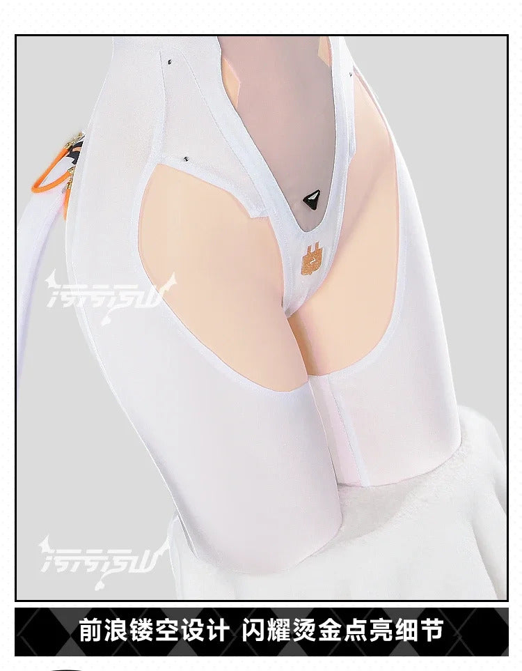 Game Azur Lane Admiral Nakhimov Cosplay Costume Women's sexy white tight fitting clothes tail props wig set Halloween uniform