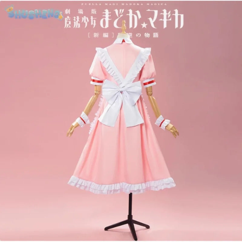 Anime Kaname Madoka Puella Magi Madoka Magica Cosplay Costume Halloween party pink maid dress Lolita girl sweet uniform set