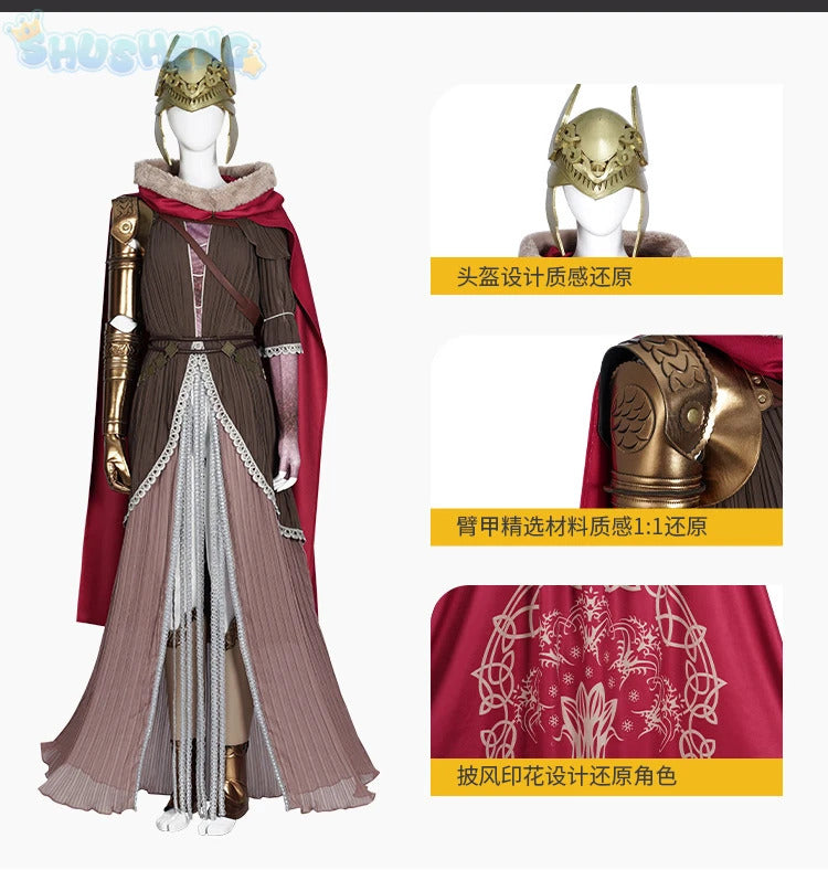 Game Elden Malenia Cosplay Suit Old Man Ring Valkyrie Same Women Malenia Dress Role Play Outfit Accessories Halloween Costumes