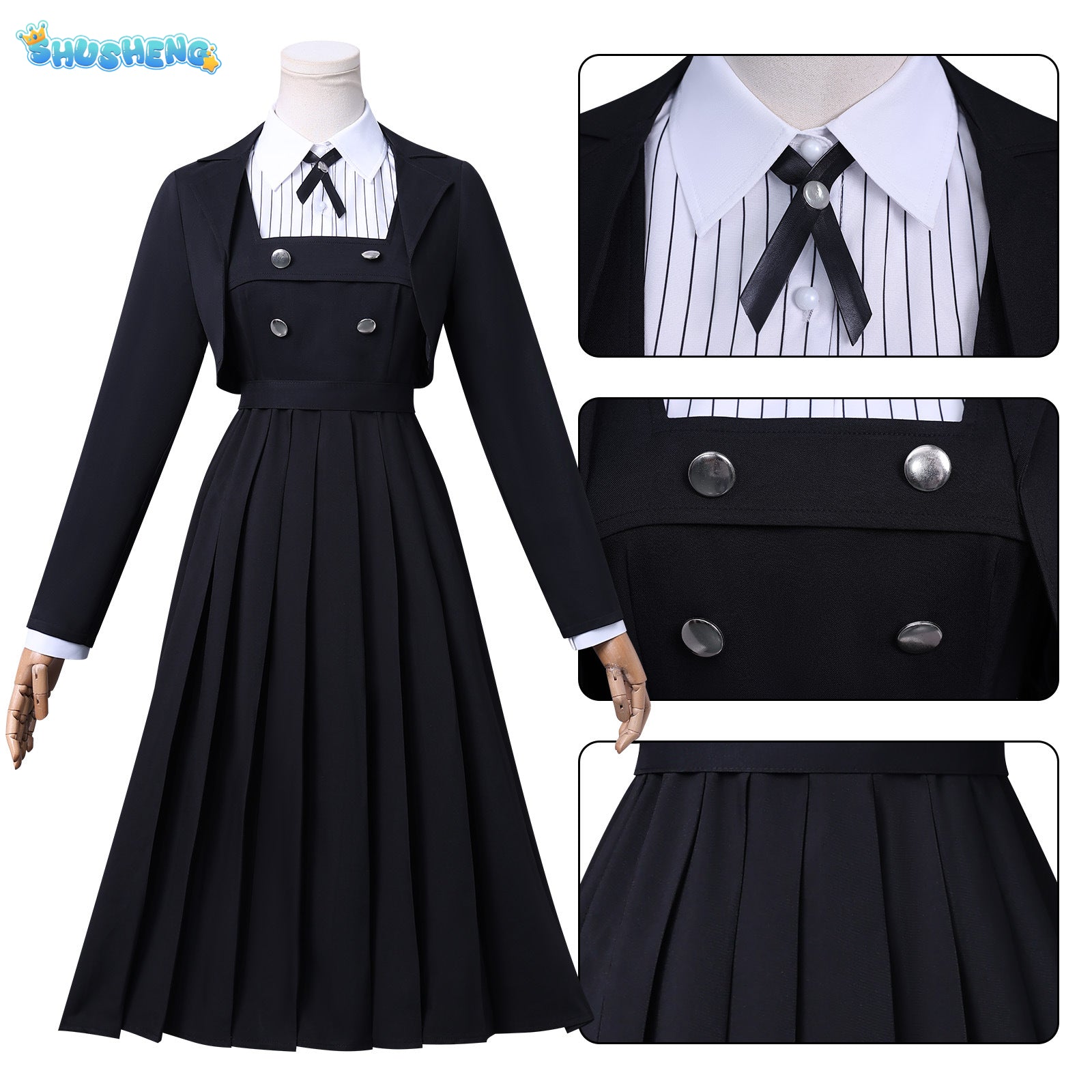 Anime Rock Is A Lady's Modesty Shiraya Tamaki Cosplay Costume Japanese JK Black School Uniform Skirt Woman Cute Campus Suit 2025