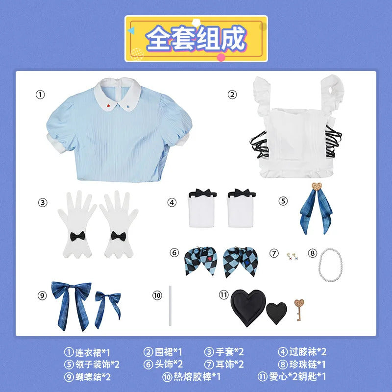 LoveLive μ's X GIGO Full Set Cosplay Concert Costume Maid Uniform Halloween Carnival Party Christmas Play Role Clothing