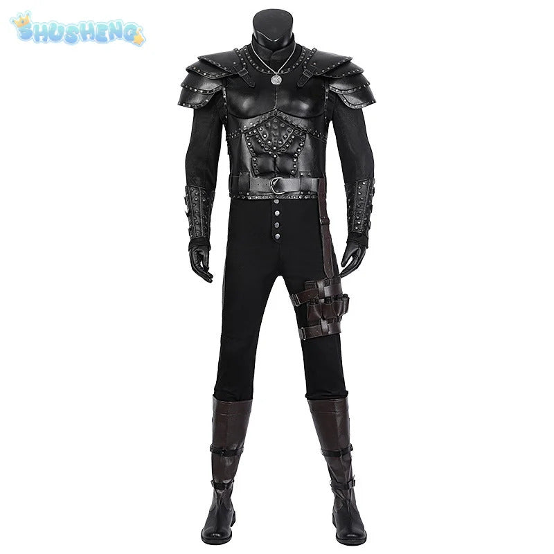 Witcher 3:Wild Huntc Geralt Cosplay Geralt Costume Handsome leather men set accessories props complete Halloween party uniform