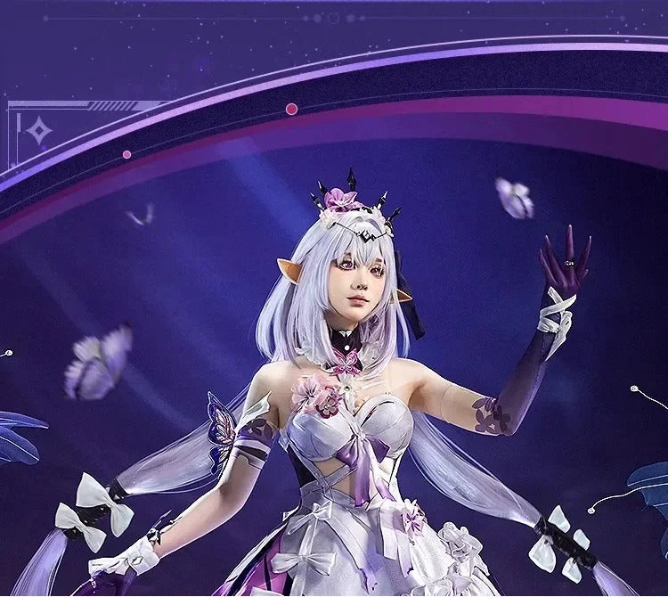 Shusheng Honkai Star Rail Castorice Cosplay Costume Dress Headwear Earrings Halloween Party for Women Girls Carnival Cos Props