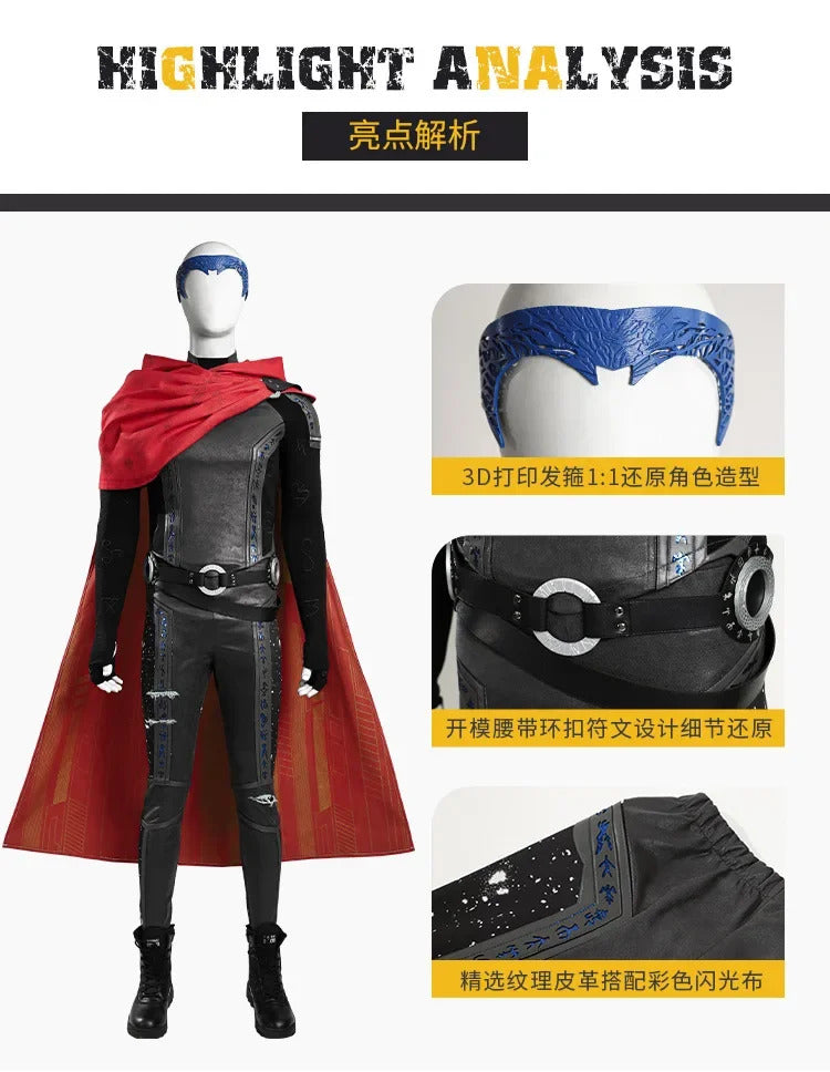 Movie Billy Kaplan Cosplay Agatha Cos All Along Costume Shoes Cloak hair accessories belts men fantasy Halloween party uniform