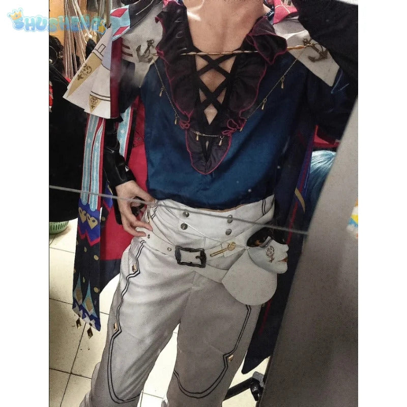 Game Wuthering Waves Brant Cosplay Costume Halloween party hat cloak wig prop set men women new handsome Brant uniform XS-XXXL