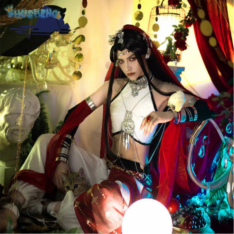 Shusheng-N Novel Heaven Official's Blessing Xie Lian Cosplay Entering Loulan Costume Halloween Carnival Hanfu Wig Men Women uniform Set