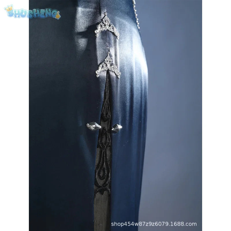 Shusheng-R Game Path to Nowhere MBCC-S-016 Cosplay Jelena Costume Halloween Party Sexy Black Long Dress Accessories Props Women's Uniform