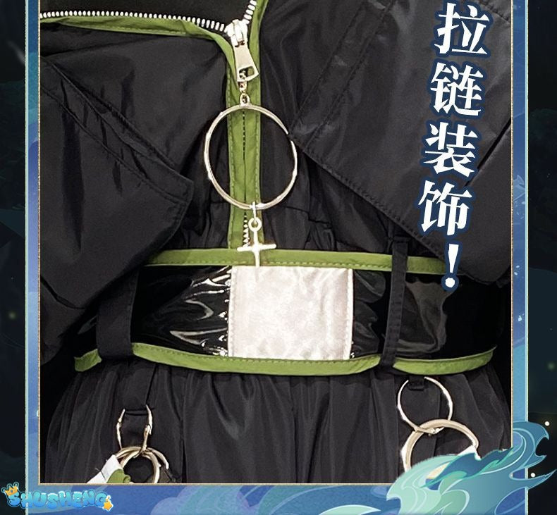 Xiao Game Genshin Impact Subduing demons Xiao Cosplay Costume Coat props accessories Ring tattoo handsome Halloween party set