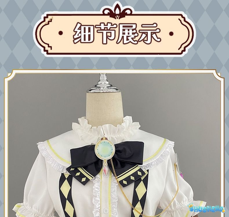 Anime Virtual YouTuber Ace Taffy Cosplay Costume VTuber British Style School Uniform Shirt Strap Dress Wig Woman Cute Party Suit