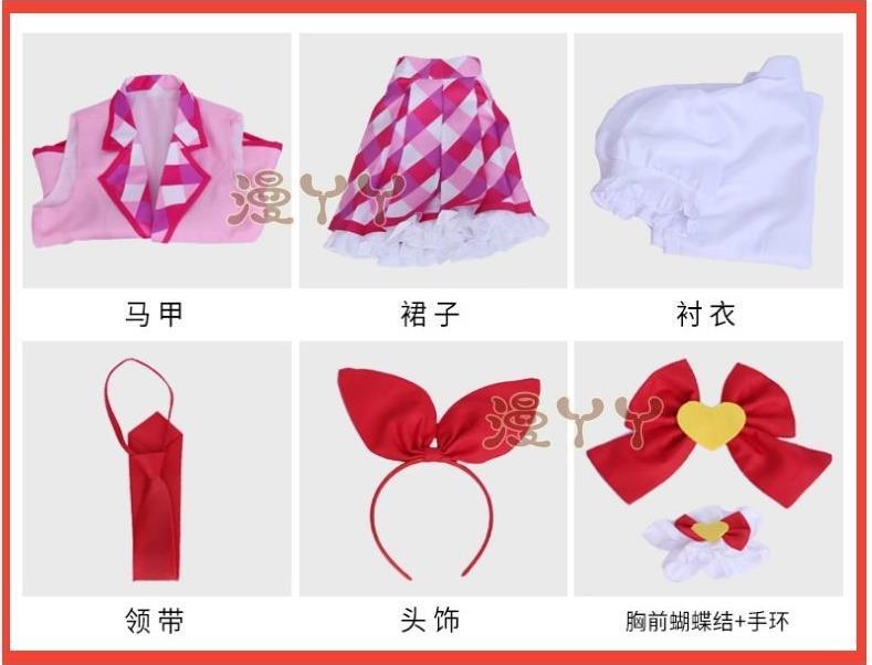 Aikatsu! Series Hoshimiya Ichigo Cosplay Costume Hair accessories tie accessories Halloween party pink cute Lolita uniform set