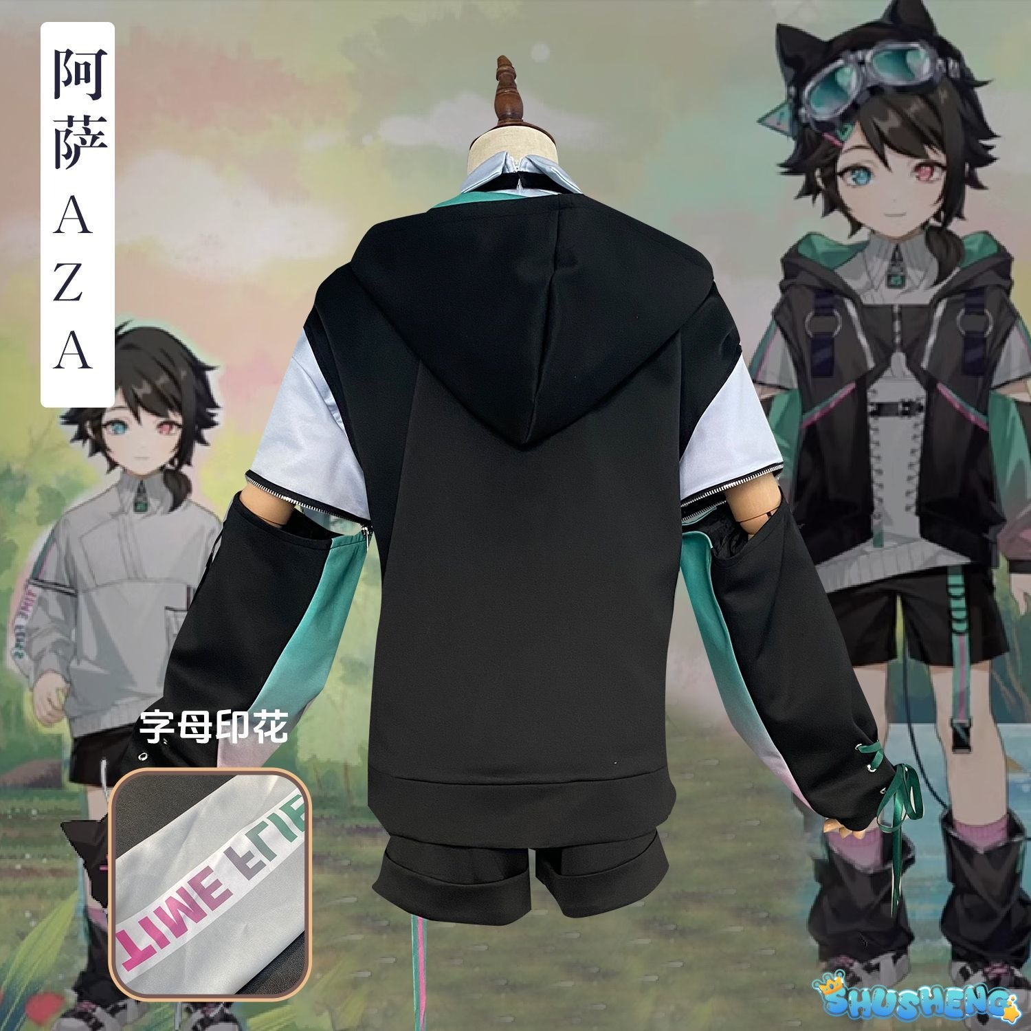 Vtuber VirtuaReal Aza Game Suit Youthful Handsome Fashion Leisure Uniform Cosplay Costume Halloween Party Outfit