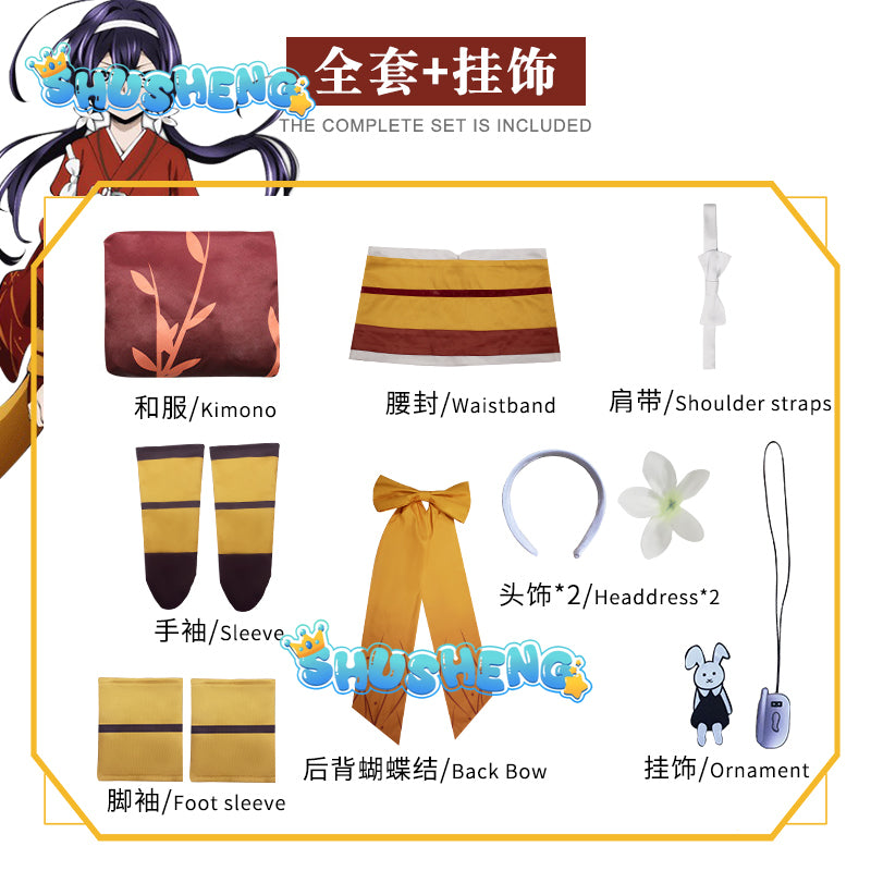 Anime Bungo Stray Dogs Kyouka Izumi Cosplay Costume Wig Yukata Kimono Outfits Wig Halloween Carnival Costumes for Women Girls