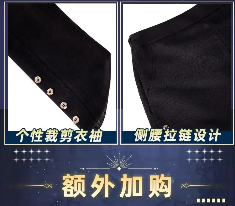 Arknights Aefanyl Logos Cosplay Costume Uniform Earrings Radiant Serenity Ambience Synesthesia Halloween Party for Women Men