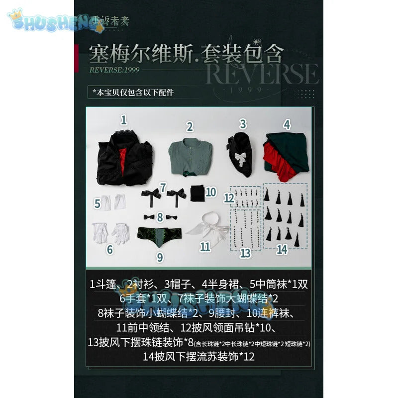 Shusheng Reverse:1999 Semmelweis Women Gown Cosplay Costume Cos Game Anime Party Uniform Hallowen Play Role Clothes Clothing