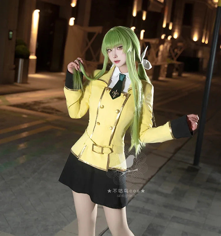 Anime Lelouch Lamp Rouge Cosplay Costume Nezuko Cosplay Code Geass CC Cosplay Halloween Uniform Girls School Dress