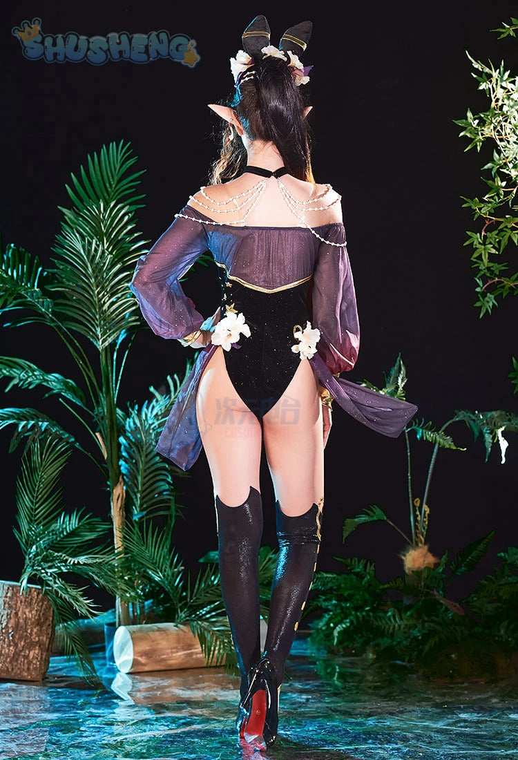 Anime Umbreon cosplay 2024 latest costume wings wig headband sexy dress girl Halloween party set