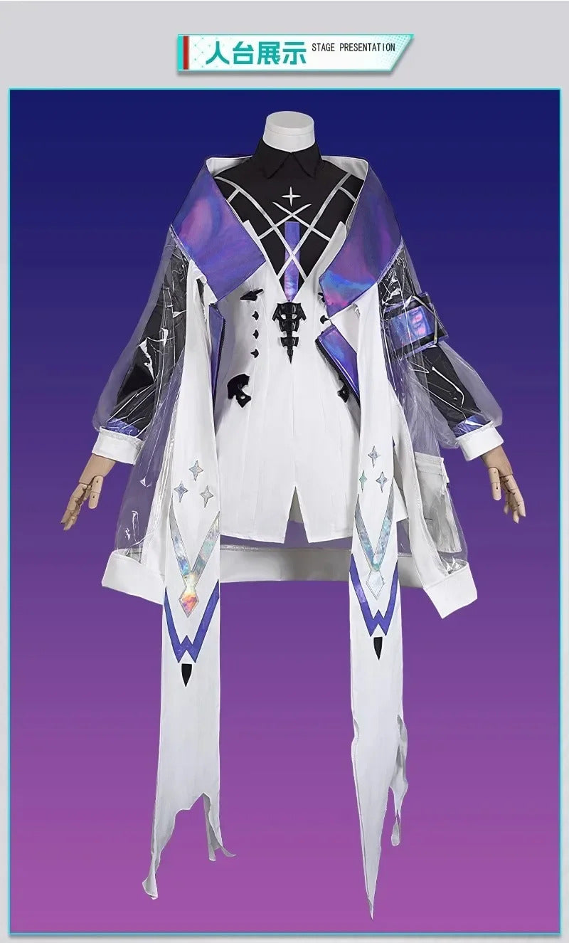 Shusheng-R Arknights Eblana Dublinn Cosplay Costume Necrass Uniform Jacket Headwear Earrings Halloween Party for Women Girls Props