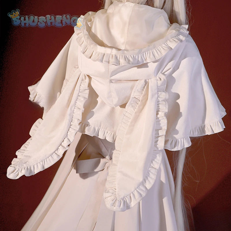 Kasugano so cosplay anime yosuno Sora costume high quality rabbit ear cloak Lolita white dress Halloween uniform in stock
