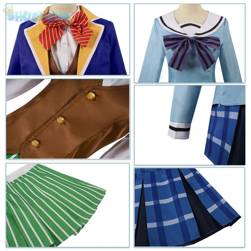 Matsuzaka Satou Koube Shio Cosplay Anime Happy Sugar Life Costume girl JK Skirt Schoolgirl School Wig Halloween party Uniform