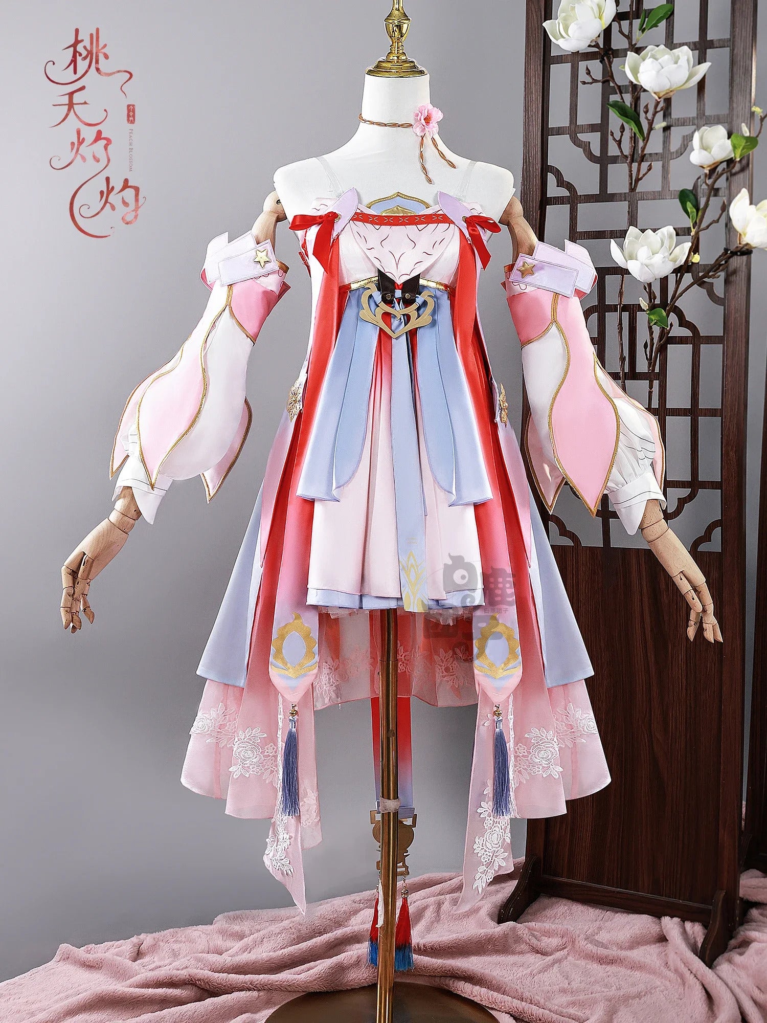 Wuthering Waves Jinhsi Peach Blossom Cosplay Costume New Skin Dress Uniform Jinzhou Magistrate Jue Halloween Party for Women