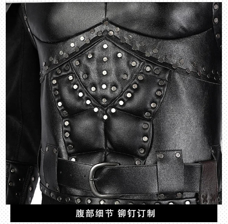 Witcher 3:Wild Huntc Geralt Cosplay Geralt Costume Handsome leather men set accessories props complete Halloween party uniform
