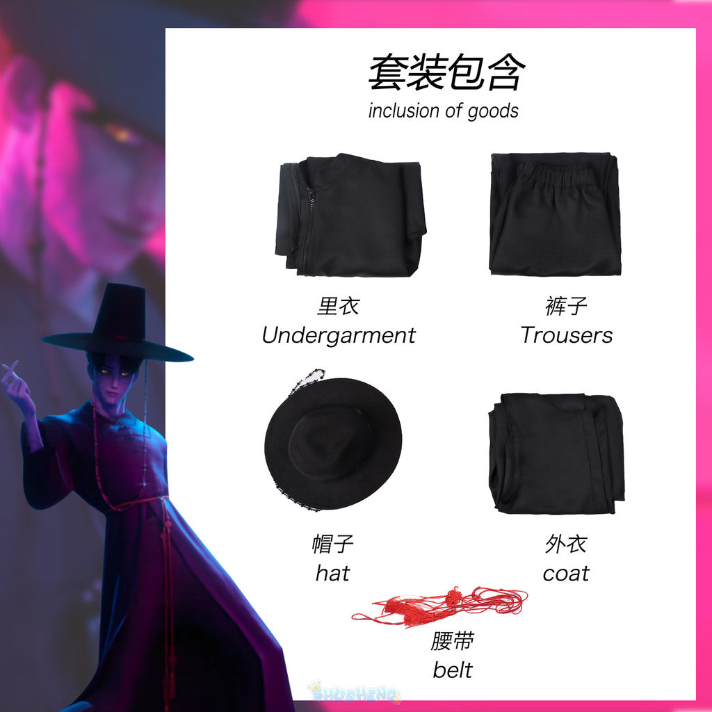 kpop cosplay Huntrix KPop Demon Hunters Sajaboys Cosplay Handsome Uniform Jinu Vampire Goth Punk Long Coat Korea Idol Halloween Suit