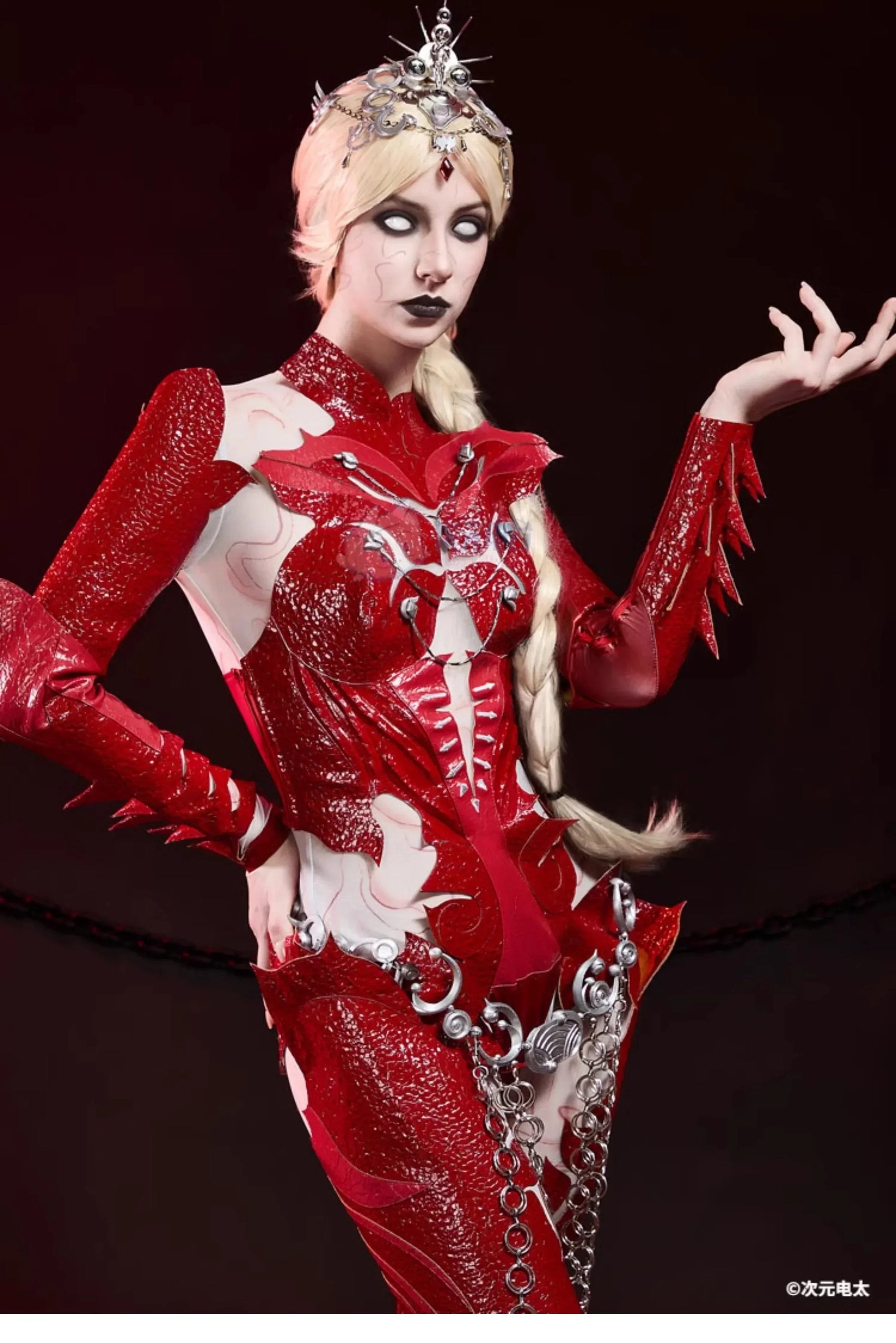 Orin The Red Baldur's Gate 3 Cosplay Costume Halloween party sexy leather blood red jumpsuit armor props wig uniform Woman set