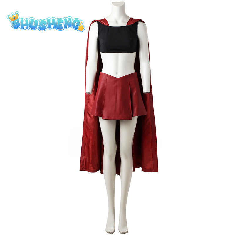 Supergirl Cosplay Outfit Superhero Kara Zor-El Danvers Halloween Costumes Jumpsuit Skirt Girl Comic Con Suit