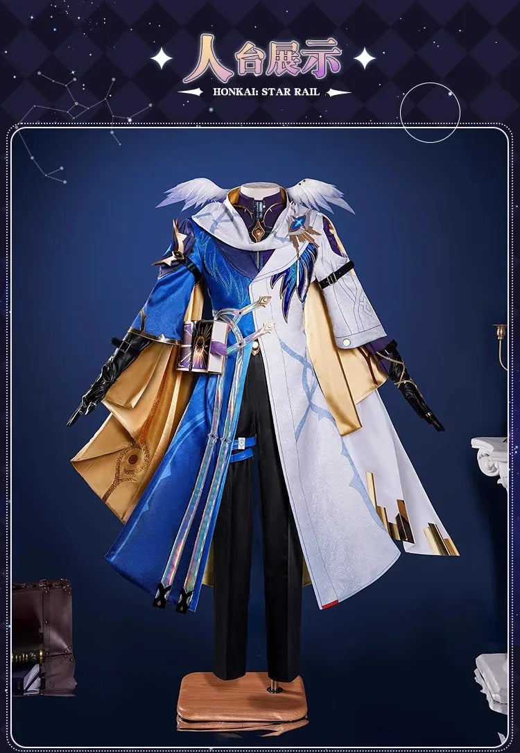 Shusheng Honkai Star Rail Sunday Cosplay Costume Uniform New Skins Earrings Book Props Halloween Party for Women Men Accessory